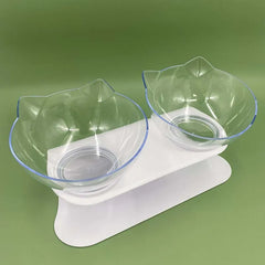 Non-Slip Elevated Tilted Double Cat Bowl.