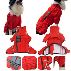 Waterproof Dog Raincoat - 4-Legged Rain Suit.