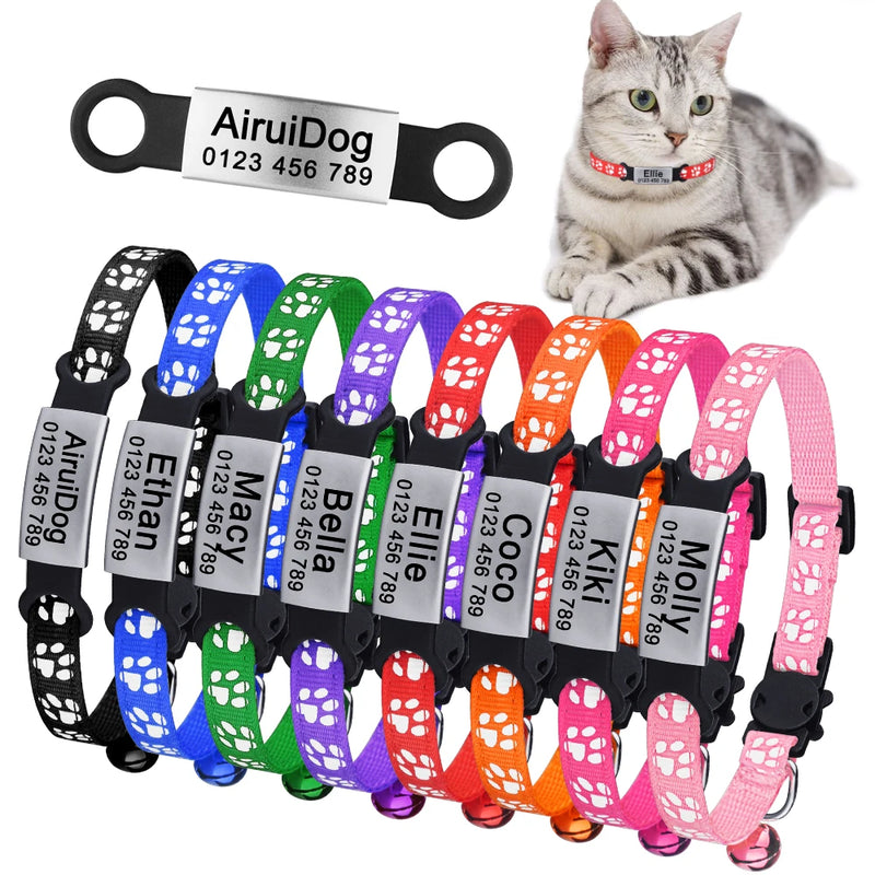 Nylon Cat Collar – with Engraved ID Tag.