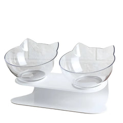 Non-Slip Elevated Tilted Double Cat Bowl.