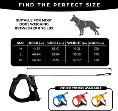 Adjustable Dog Harness with Integrated Retractable Lead.