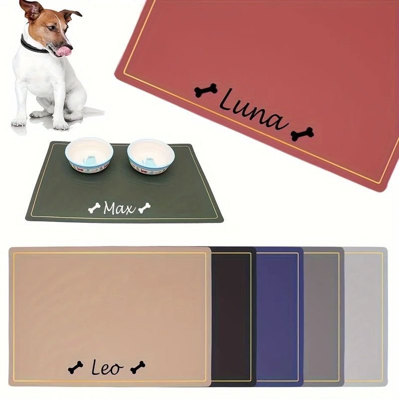 Personalised Dog Feeding Mat.