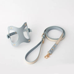 Luxury Leather Pet Harness with PU Leather Lead.