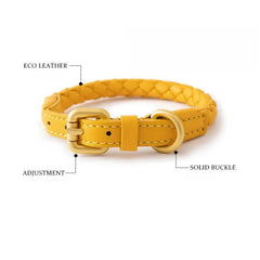 Stylish Woven Leather Dog Collar.