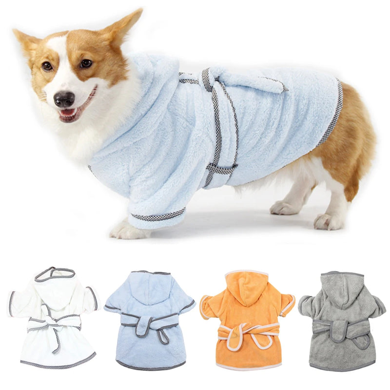 Microfiber Dog Drying Robe - Super Absorbent & Quick Drying.