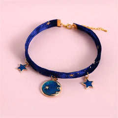 Velvet Bronzing Star Adjustable Cat Collar - Necklace.