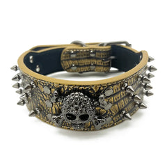 Spiked Studded Leather Dog Collar.