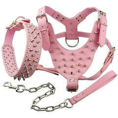 Studded Leather Dog Harness.