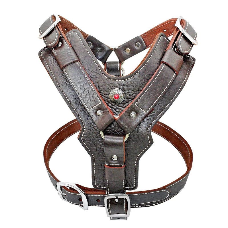 Genuine Leather Large Dog Harness.