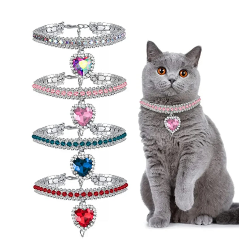 Sparkle and Shine: Cat Rhinestone Diamante Collar Necklaces.