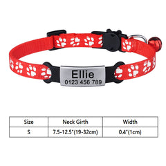 Nylon Cat Collar – with Engraved ID Tag.