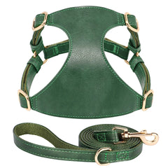 Beautifully Luxurious Soft Genuine Leather Dog Harness & Leash Sets.