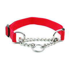 Stainless Steel Chain & Nylon Training Dog Collar.