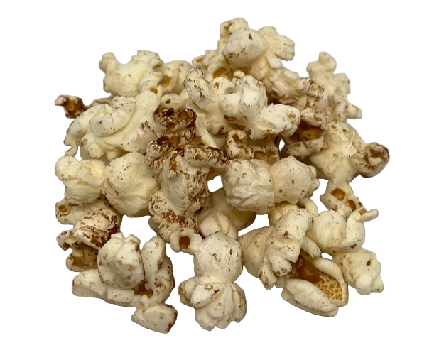 Heap of popcorn on a plain background