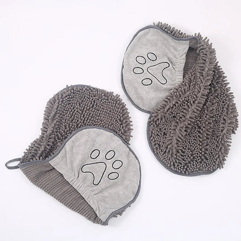 Luxury Soft Chenille Microfiber Drying Mit Towel for Dogs.