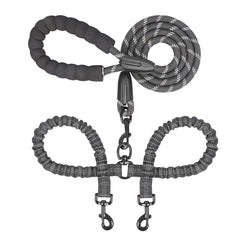 Heavy-Duty Double Dog Leash with Bungee: Ultimate Control.