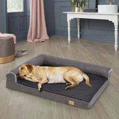 Extra Large Orthopedic Bolster Dog Bed with Memory Foam