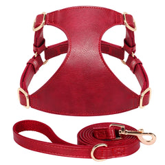 Beautifully Luxurious Soft Genuine Leather Dog Harness & Leash Sets.