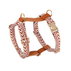 Luxury Leather Dog Harness, Collar Leash Set,.