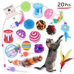 Purrfect Playtime: 12 to 24 -Piece Cat Toy Set for Endless Feline Fun