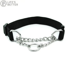 Stainless Steel Chain & Nylon Training Dog Collar.