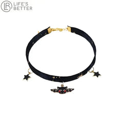 Velvet Bronzing Star Adjustable Cat Collar - Necklace.