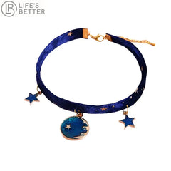 Velvet Bronzing Star Adjustable Cat Collar - Necklace.