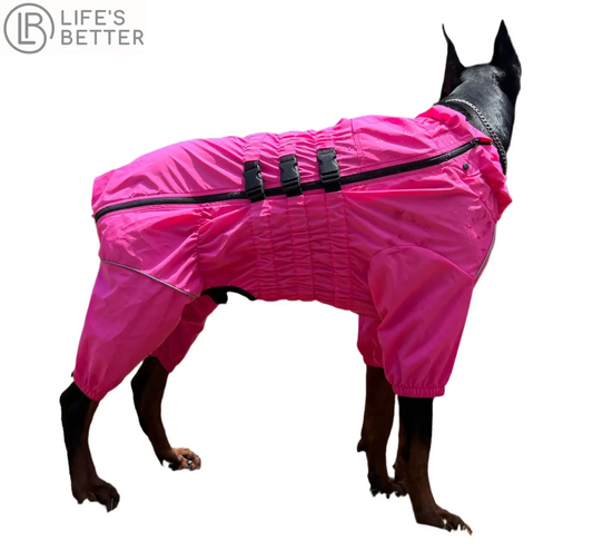 Waterproof Dog Raincoat - 4-Legged Rain Suit.