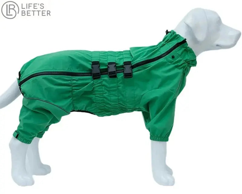 Waterproof Dog Raincoat - 4-Legged Rain Suit.