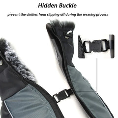 Large Dog Waterproof Dog Coat with Integrated Harness.