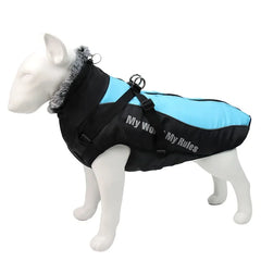 Large Dog Waterproof Dog Coat with Integrated Harness.